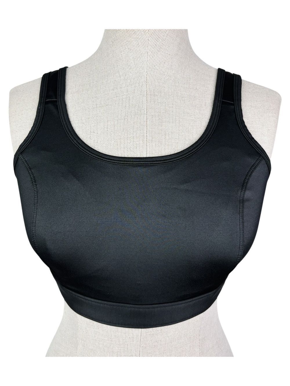 Title Nine Tech Athena Sports Bra sz 34D * Solid Black Wireless Brooks Running